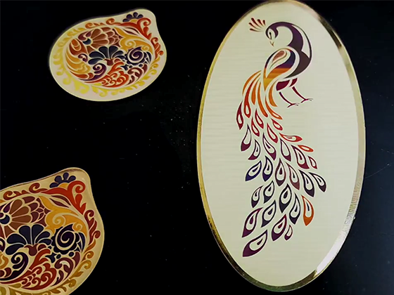 激光工藝鑒賞—金屬首飾不銹鋼激光打彩/彩打